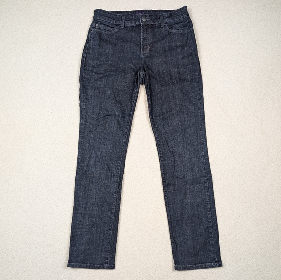 NYDJ Lift Tuck Skinny Dark Wash Stretch Denim Women's Jeans Size 8 - Picture 2 of 16